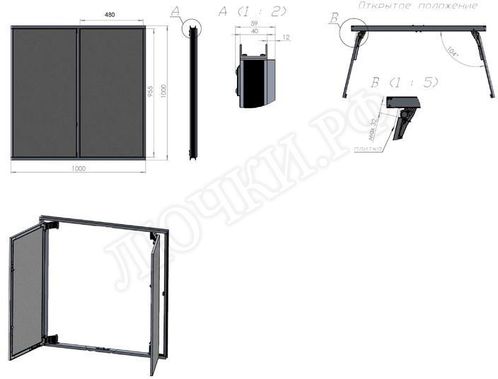 Люк под плитку Нажимной Секрет-Лайт 500*400 Люк под плитку Нажимной Секрет-Лайт 500*400